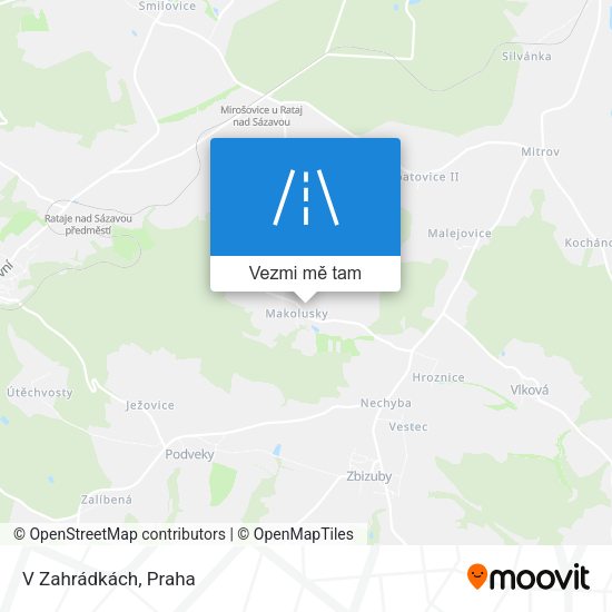 V Zahrádkách mapa