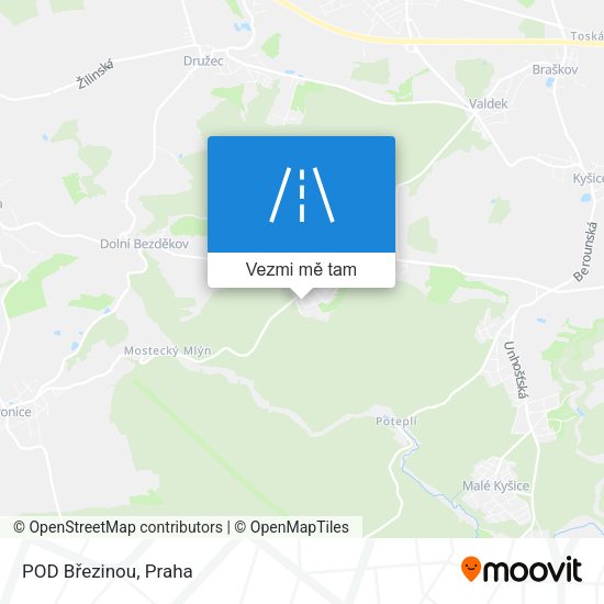 POD Březinou mapa