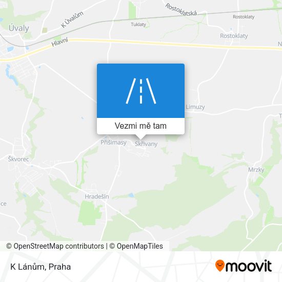 K Lánům mapa