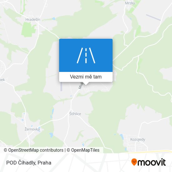 POD Číhadly mapa