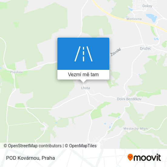 POD Kovárnou mapa