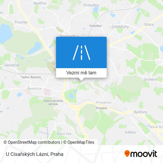 U Císařských Lázní mapa