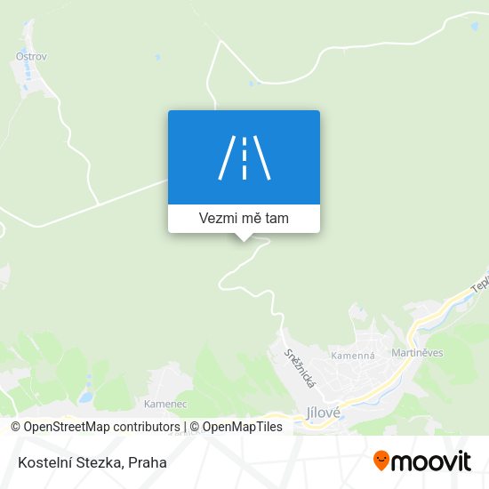 Kostelní Stezka mapa