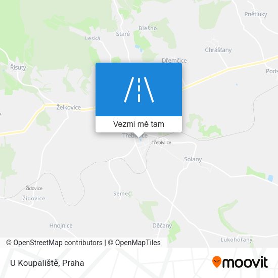 U Koupaliště mapa