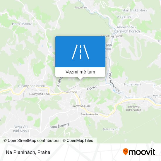 Na Planinách mapa