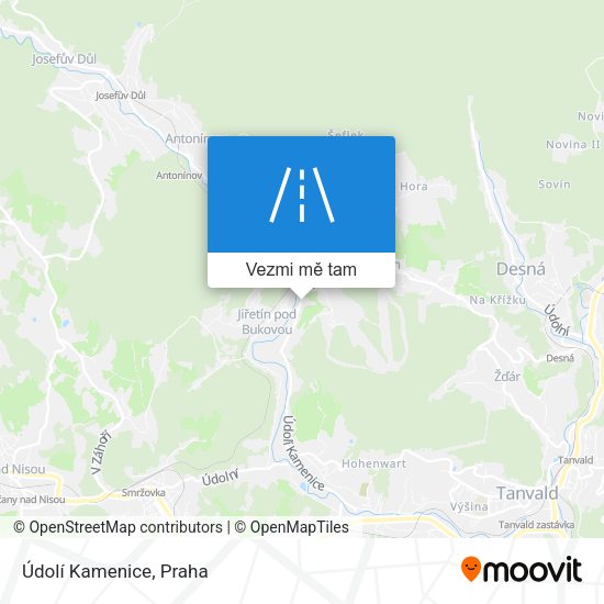 Údolí Kamenice mapa