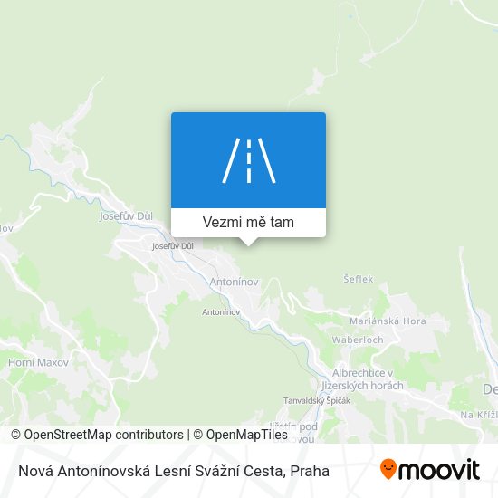Nová Antonínovská Lesní Svážní Cesta mapa