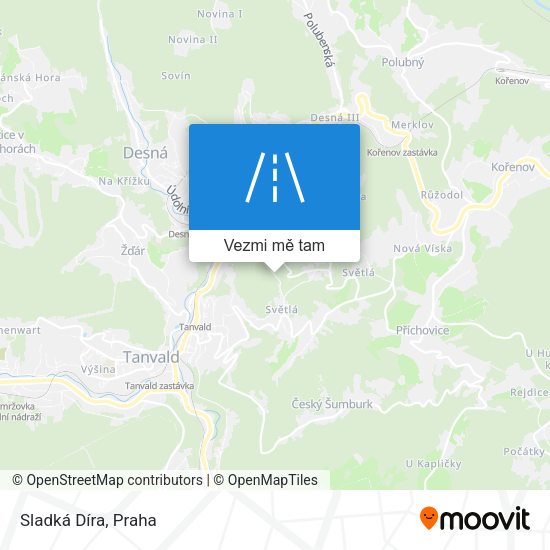 Sladká Díra mapa