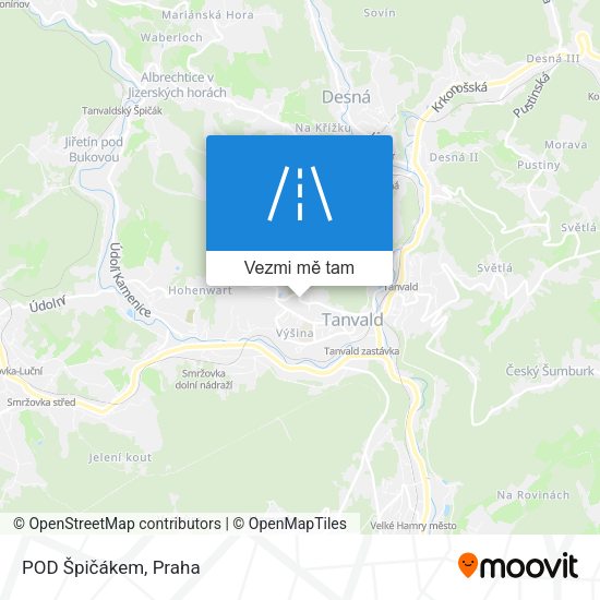 POD Špičákem mapa