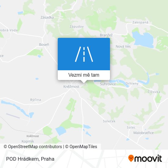 POD Hrádkem mapa