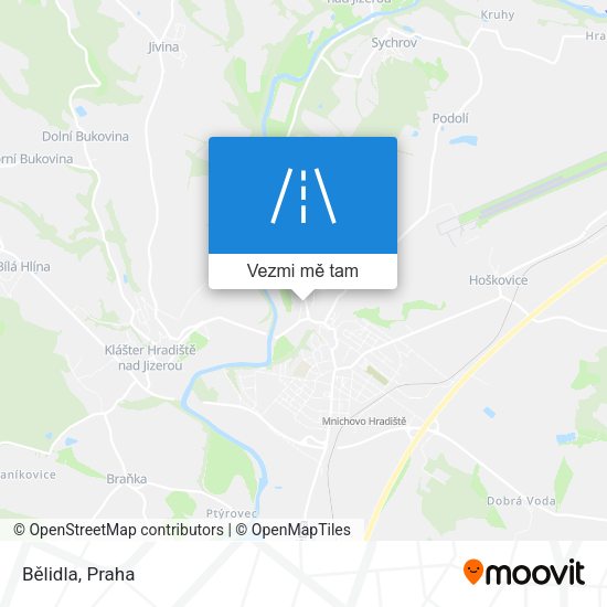 Bělidla mapa