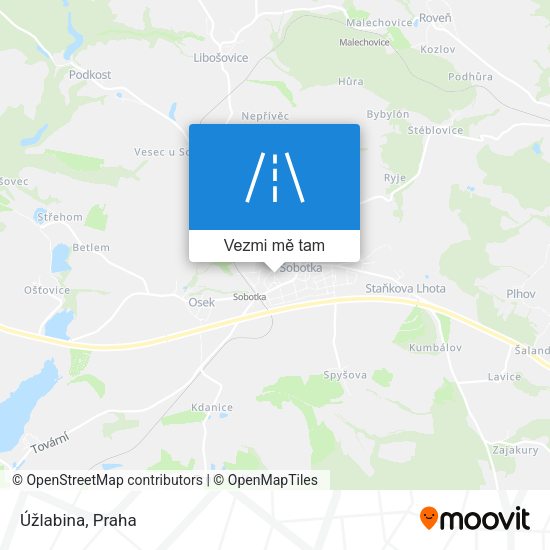 Úžlabina mapa