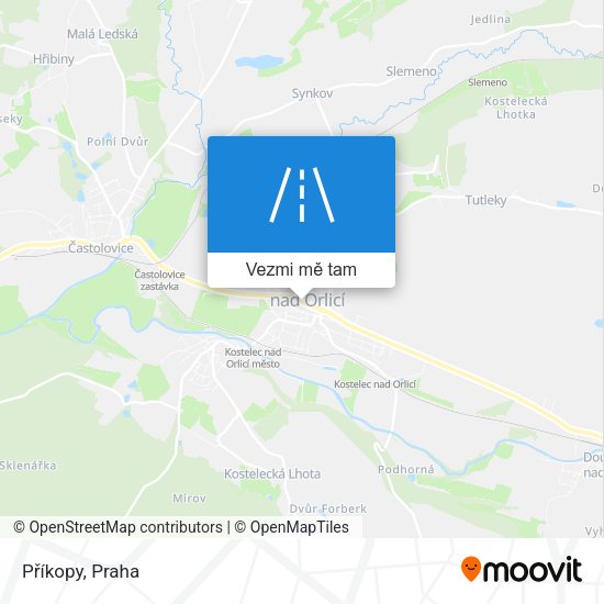 Příkopy mapa