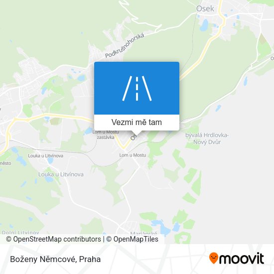 Boženy Němcové mapa