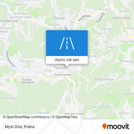 Myší Díra mapa