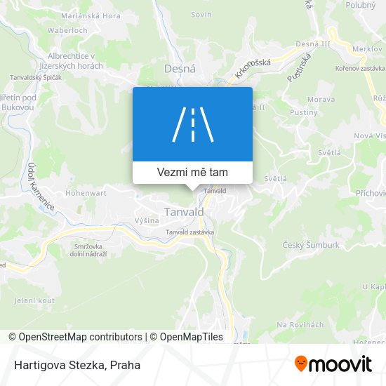 Hartigova Stezka mapa