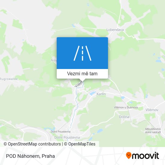 POD Náhonem mapa