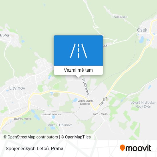 Spojeneckých Letců mapa