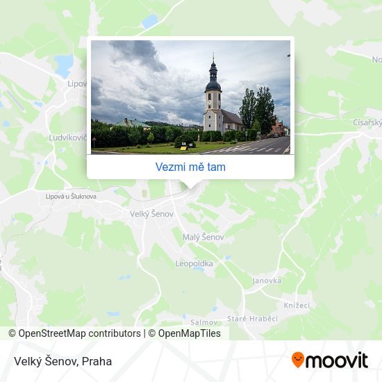 Velký Šenov mapa