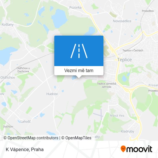 K Vápence mapa