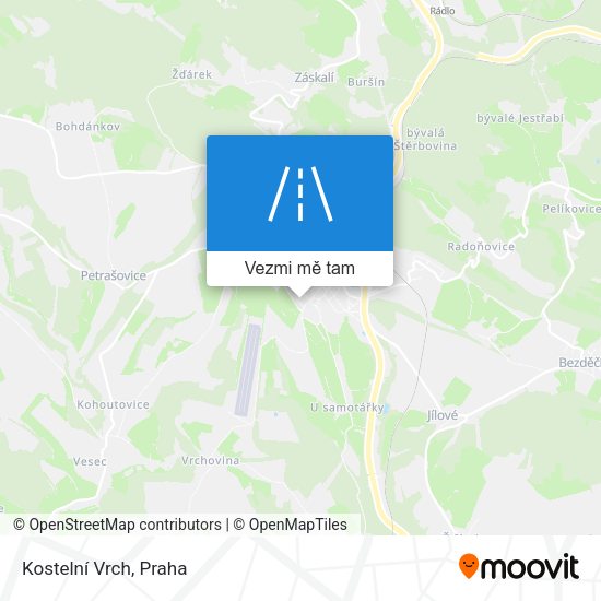 Kostelní Vrch mapa