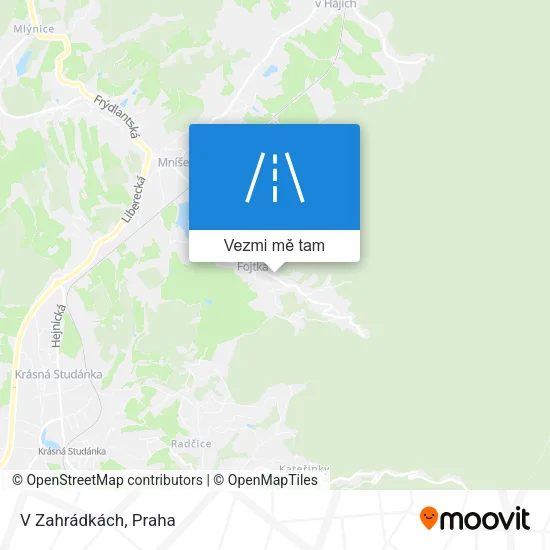 V Zahrádkách mapa