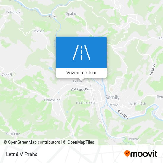 Letná V mapa