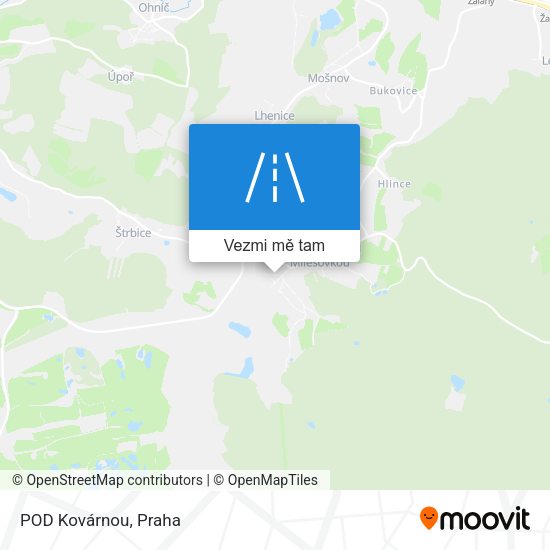POD Kovárnou mapa