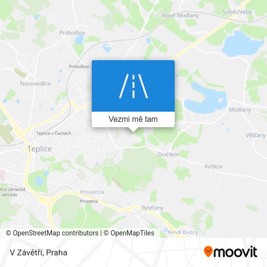 V Závětří mapa