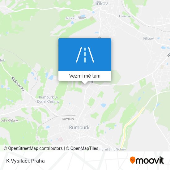 K Vysílači mapa