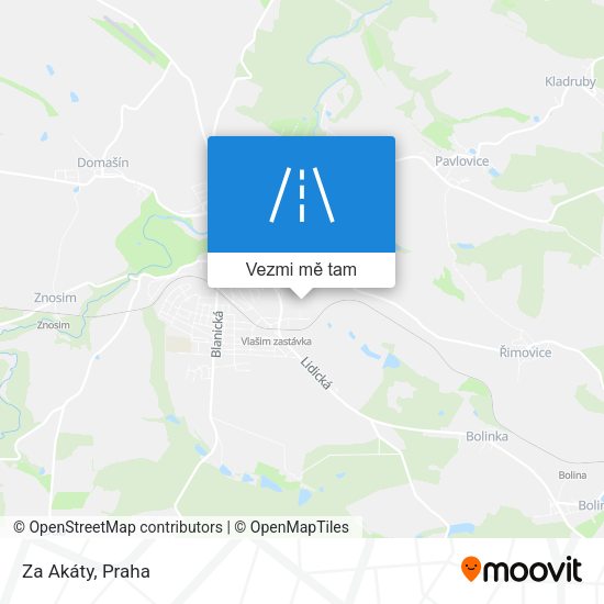 Za Akáty mapa