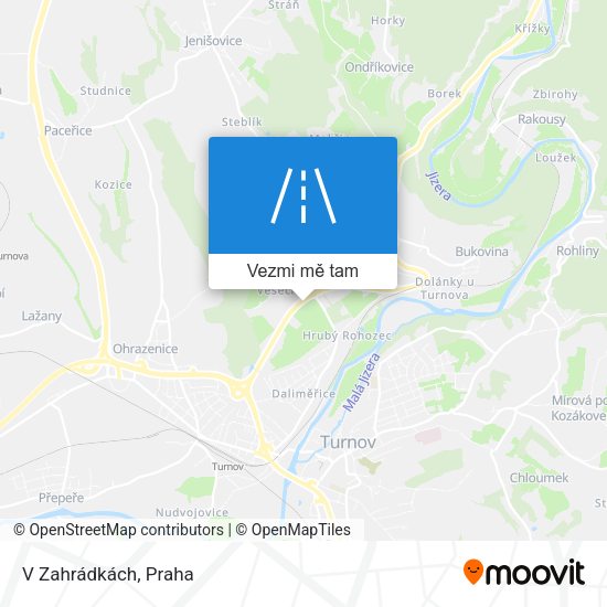V Zahrádkách mapa