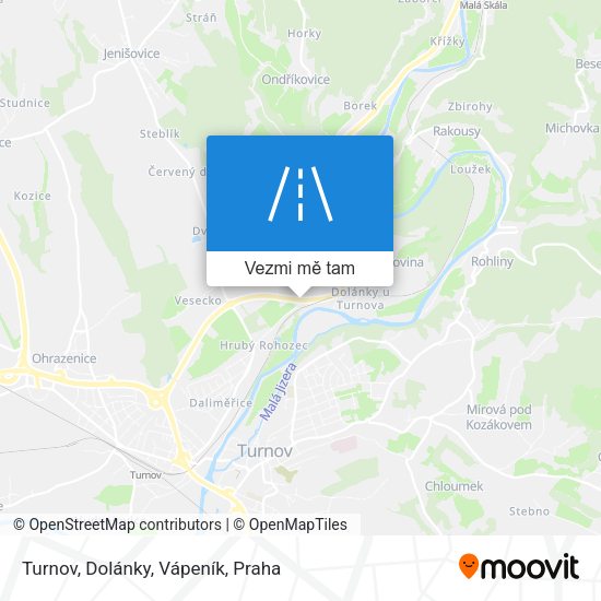 Turnov, Dolánky, Vápeník mapa
