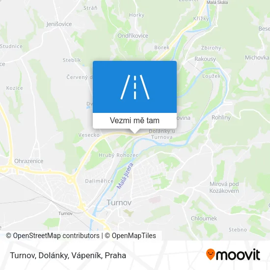 Turnov, Dolánky, Vápeník mapa