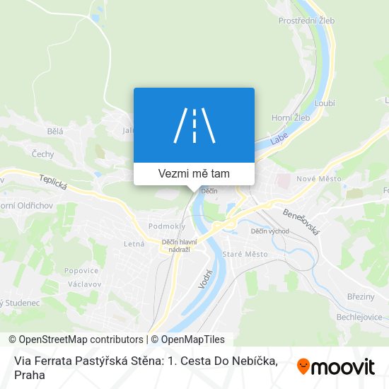 Via Ferrata Pastýřská Stěna: 1. Cesta Do Nebíčka mapa