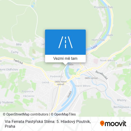 Via Ferrata Pastýřská Stěna: 5. Hladový Poutník mapa