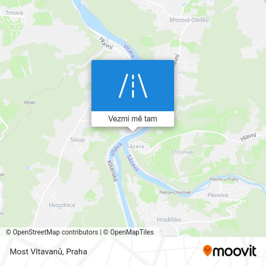 Most Vltavanů mapa
