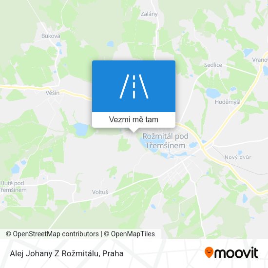 Alej Johany Z Rožmitálu mapa