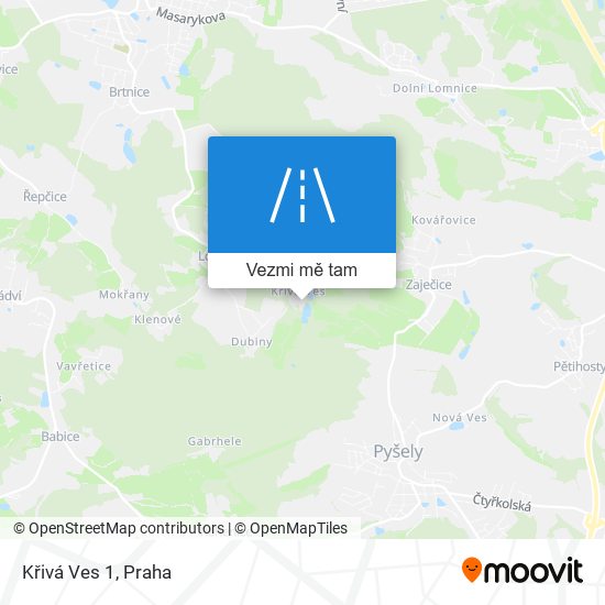 Křivá Ves 1 mapa