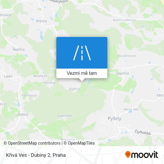 Křivá Ves - Dubiny 2 mapa