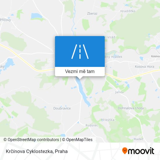 Krčínova Cyklostezka mapa