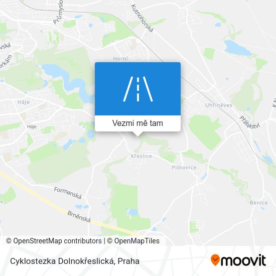 Cyklostezka Dolnokřeslická mapa