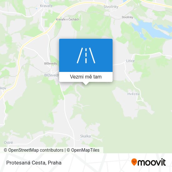 Protesaná Cesta mapa