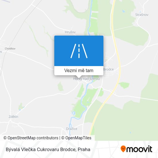 Bývalá Vlečka Cukrovaru Brodce mapa