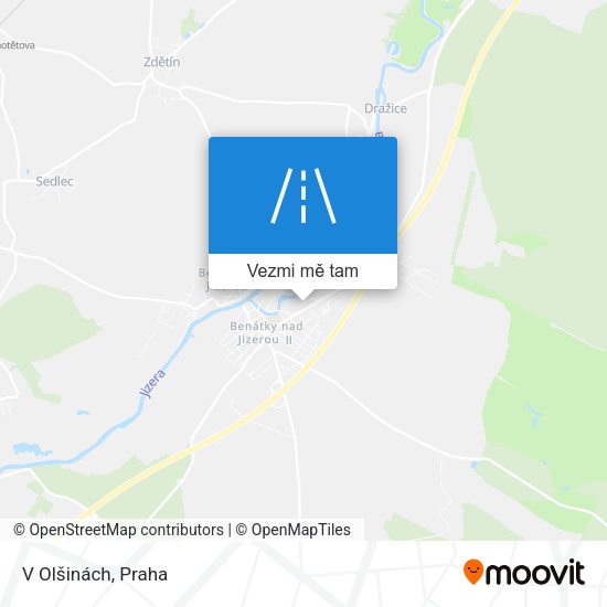 V Olšinách mapa