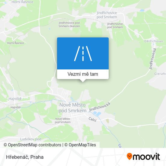 Hřebenáč mapa