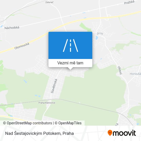 Nad Šestajovickým Potokem mapa