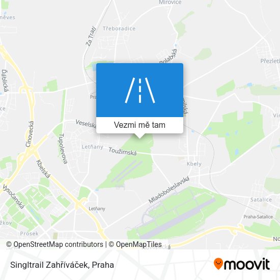 Singltrail Zahříváček mapa