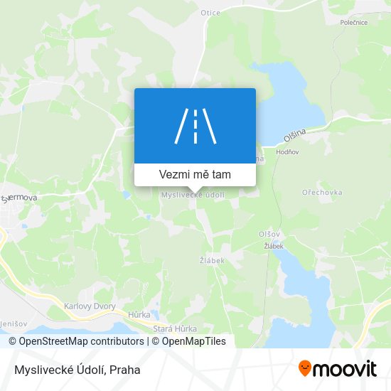 Myslivecké Údolí mapa