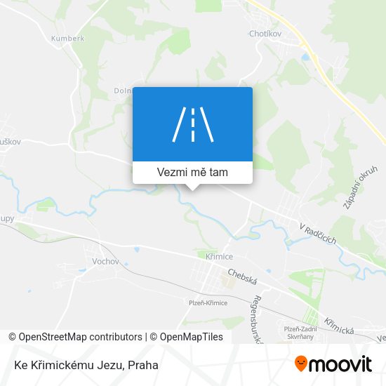 Ke Křimickému Jezu mapa